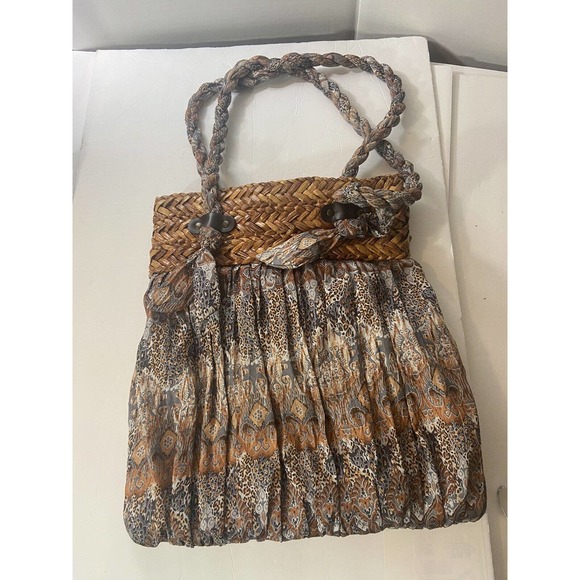 Cappelli Straworld Handbag Fabric Multi Colored Boho Purse - Picture 11 of 12